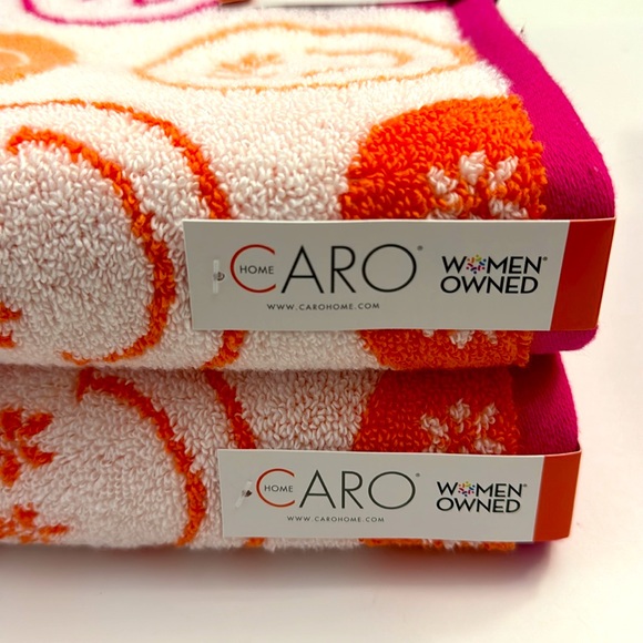 6pc CARO HOME 100% Cotton Smiley Face Bath Towel Set - Coral - Picture 5 of 9